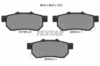 Тормозные колодки TEXTAR для HONDA JAZZ II (GD_, GE3, GE2) 1.3 (GD1)