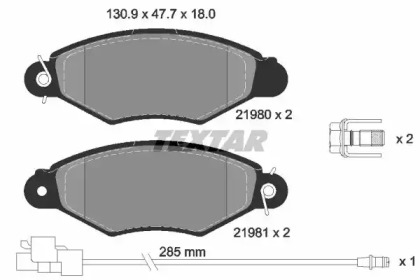 Тормозные колодки TEXTAR для RENAULT KANGOO (KC0/1_) 1.4 (KC0C, KC0H, KC0B, KC0M)