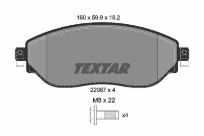 Дисковой тормозной механизм TEXTAR для NISSAN NV300 Kombi (X82) 1.6 dci 95