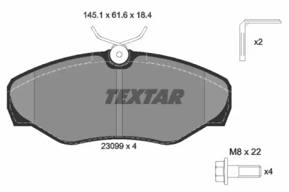 Тормозные колодки TEXTAR для NISSAN PRIMASTAR Фургон (X83) 2.0