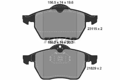 Дисковой тормозной механизм TEXTAR для CHEVROLET VECTRA 2.2