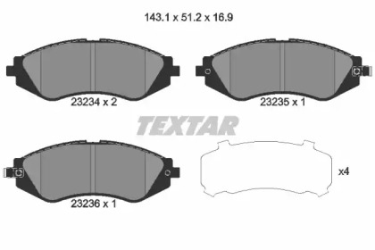 Тормозные колодки TEXTAR для CHEVROLET NUBIRA седан 2.0 D
