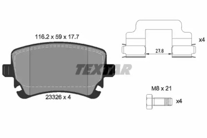 Дисковой тормозной механизм TEXTAR для VW MULTIVAN V (7HM, 7HN, 7HF, 7EF, 7EM, 7EN) 1.9 TDI