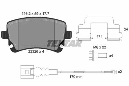 Дисковой тормозной механизм TEXTAR для VW TRANSPORTER VI c бортовой платформой/ходовая часть (SFD, SFE 2.0 TDI