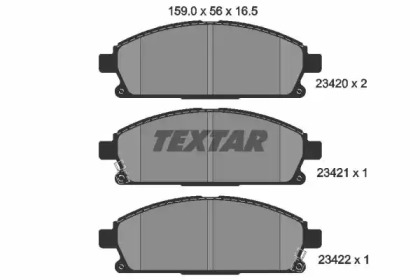 Запчасти для ТО TEXTAR для NISSAN X-TRAIL (T30) 2.2 dCi 4x4
