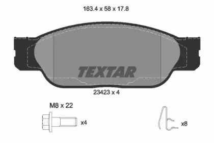 Тормозные колодки TEXTAR для JAGUAR S-TYPE (X200) 2.5 V6