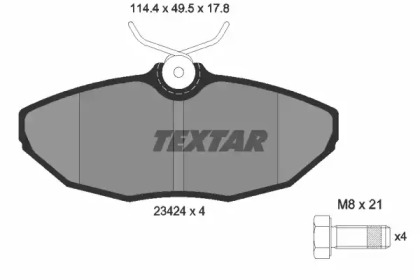 Тормозные колодки TEXTAR для JAGUAR S-TYPE (X200) 2.5 V6