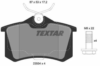 Тормозные колодки TEXTAR для VW POLO (6R, 6C) 1.4 BiFuel