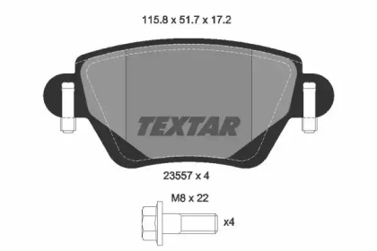 Дисковой тормозной механизм TEXTAR для JAGUAR X-TYPE Estate (X400) 2.0 D