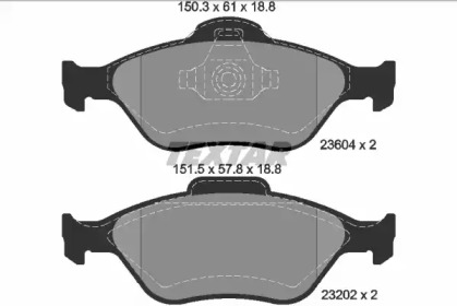 Запчасти для ТО TEXTAR для MAZDA 121 III (JASM, JBSM) 1.8 D