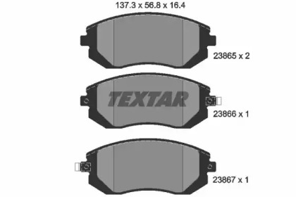 Тормозные колодки TEXTAR для SUBARU IMPREZA седан (GD) 2.0 i R AWD (GD9)