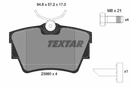 Дисковой тормозной механизм TEXTAR для NISSAN NV300 Kombi (X82) 1.6 dci 95