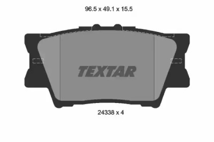 Тормозные колодки TEXTAR для TOYOTA CAMRY седан (_V4_) 2.4 (ACV40)