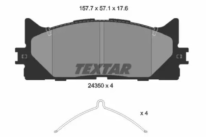 Тормозные колодки TEXTAR для TOYOTA CAMRY седан (_V4_) 2.4 (ACV40)