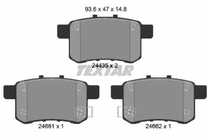 Тормозные колодки TEXTAR для HONDA ACCORD VIII универсал (CW) 2.2 i-DTEC (CW3)
