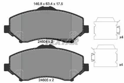 Тормозные колодки TEXTAR для DODGE JOURNEY 2.4 ECO+