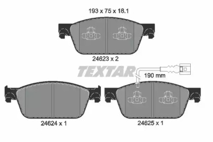 Дисковой тормозной механизм TEXTAR для VW TRANSPORTER VI c бортовой платформой/ходовая часть (SFD, SFE 2.0 TDI