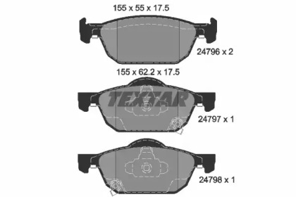 Тормозные колодки TEXTAR для HONDA ACCORD VIII универсал (CW) 2.2 i-DTEC (CW3)