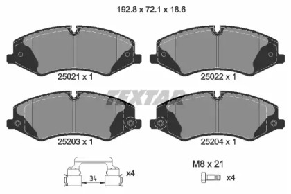 Дисковой тормозной механизм TEXTAR для LAND ROVER DISCOVERY V (L462) 3.0 D 4x4