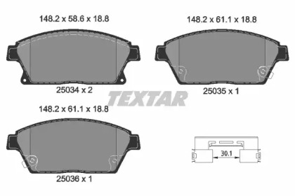 Дисковой тормозной механизм TEXTAR для CHEVROLET CRUZE Station Wagon (J308) 1.4