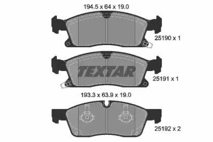 Запчасти для ТО TEXTAR для DODGE DURANGO (WD) 5.7 AWD