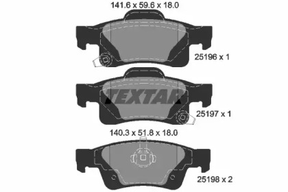 Запчасти для ТО TEXTAR для DODGE DURANGO (WD) 5.7 AWD