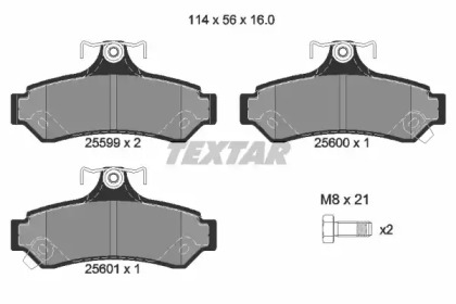 Тормозные колодки TEXTAR для TOYOTA CAMRY седан (_V4_) 2.4 (ACV40)