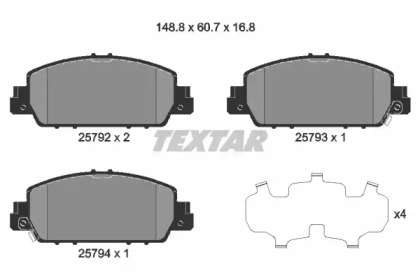Дисковой тормозной механизм TEXTAR для HONDA HR-V (RU) 1.6 i-DTEC (RU8)