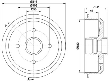 Тормозной барабан TEXTAR для FORD ESCORT IV Turnier (AWF, AVF) 1.6 D