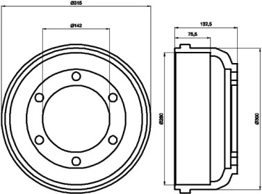Тормозной барабан TEXTAR для FORD TRANSIT Фургон (E_ _) 2.5 DI (EAL, EAS)