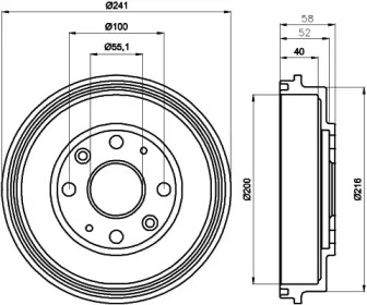 Тормозной барабан TEXTAR для MAZDA 323 C V (BA) 1.3 16V