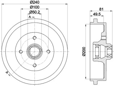 Барабанный тормозной механизм TEXTAR для VW POLO (6N1) 64 1.9 D