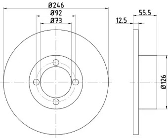 Тормозной диск TEXTAR для OPEL REKORD D 1.9