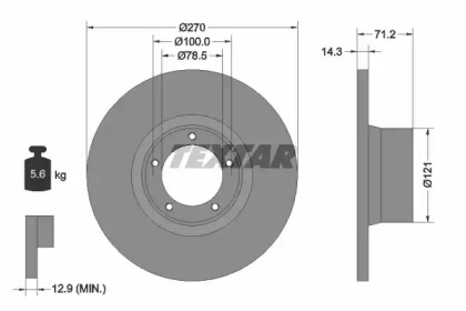 Дисковой тормозной механизм TEXTAR для FORD TRANSIT Фургон (V_ _) 2.4 D (VVS)