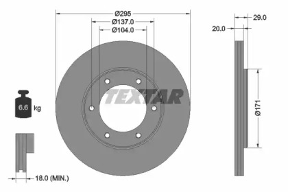 Дисковой тормозной механизм TEXTAR для NISSAN PATROL III/2 Hardtop (K260) 2.8