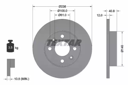 Дисковой тормозной механизм TEXTAR для RENAULT CLIO I (B/C57_, 5/357_) 1.4