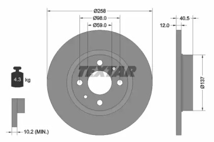 Дисковой тормозной механизм TEXTAR для ALFA ROMEO 146 (930_) 1.9 TD (930.B4A)