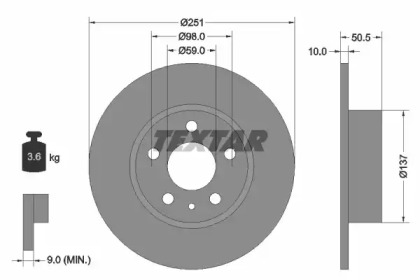 Тормозной диск TEXTAR для ALFA ROMEO 164 (164_) 3.0 24V (164.K1)