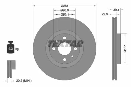 Дисковой тормозной механизм TEXTAR для ALFA ROMEO 146 (930_) 2.0 16V Quadrifoglio (930.B5)