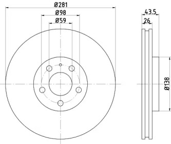 Тормозной диск TEXTAR для ALFA ROMEO 164 (164_) 3.0 24V (164.K1)