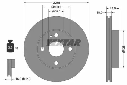 Тормозной диск TEXTAR для MAZDA 323 S IV (BG) 1.3 16V