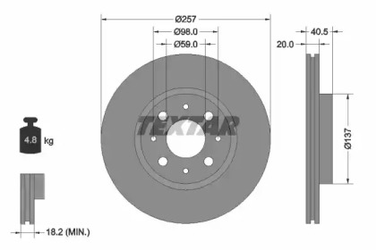 Тормозной диск TEXTAR для ALFA ROMEO 146 (930_) 1.7 i.e. 16V (930.B1)