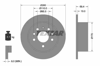 Дисковой тормозной механизм TEXTAR для SAAB 900 II Кабриолет 2.5 -24 V6