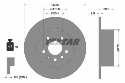 Дисковой тормозной механизм TEXTAR для SAAB 900 II Кабриолет 2.5 -24 V6