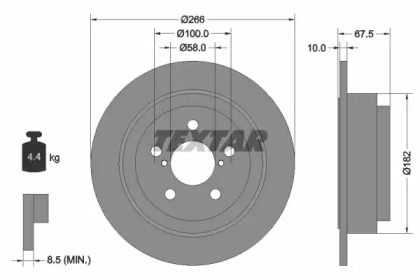 Тормозной диск TEXTAR для SUBARU IMPREZA седан (GD) 2.0 i AWD