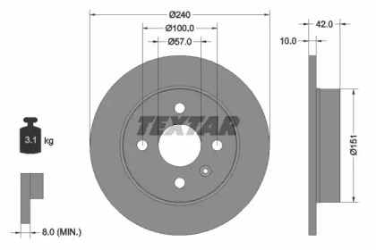 Дисковой тормозной механизм TEXTAR для CHEVROLET CORSA седан 1.6 GLS