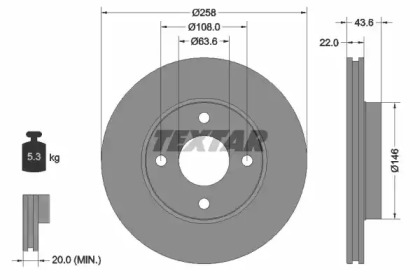 Тормозной диск TEXTAR для FORD FOCUS седан (DFW) 1.8 16V
