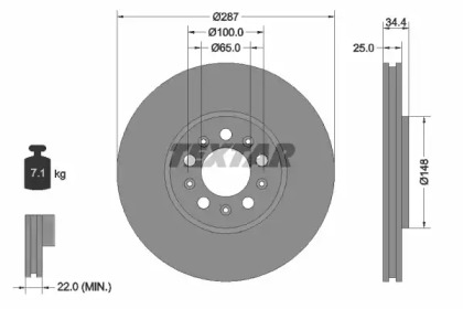 Дисковой тормозной механизм TEXTAR для VW POLO (6R, 6C) 1.8 GTI