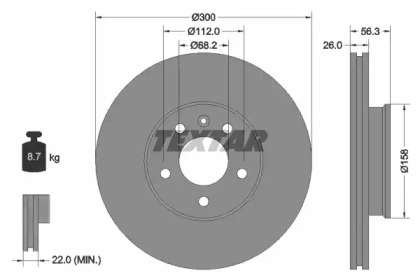Дисковой тормозной механизм TEXTAR для VW TRANSPORTER IV c бортовой платформой/ходовая часть (70XD) 1.9 TD