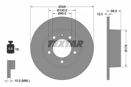 Тормозной диск TEXTAR для NISSAN INTERSTAR Фургон (X70) dCi 140